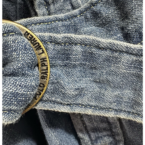 Polo Ralph Lauren Girls Size 4 Denim Chambray Button Up Shirt Dress Classic Prep - Picture 7 of 13